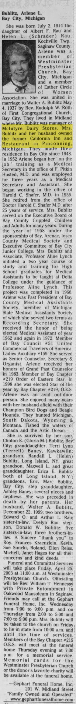 California Inn - Apr 23 2003 Article